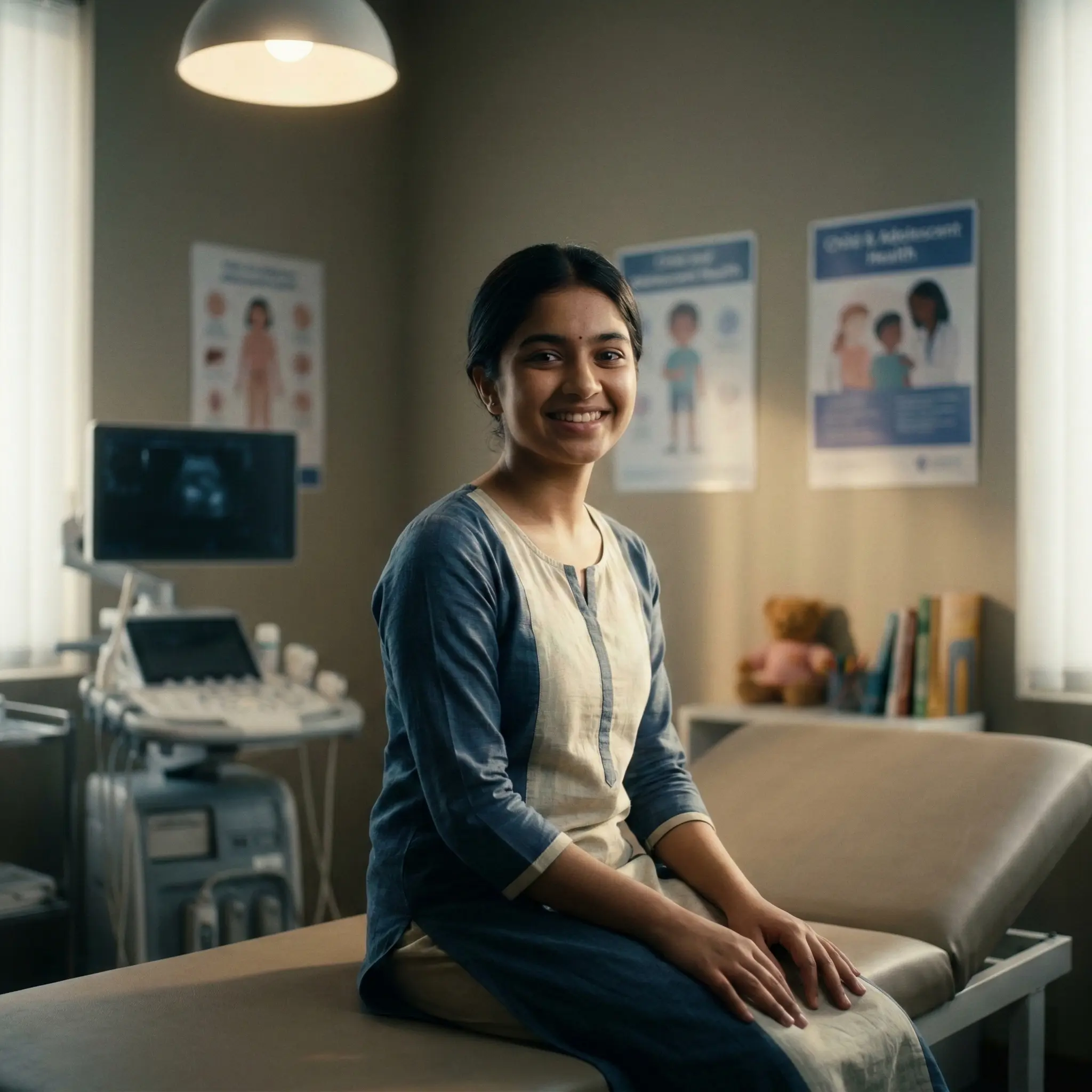 Happy teenager after adolescent gynecology consultation