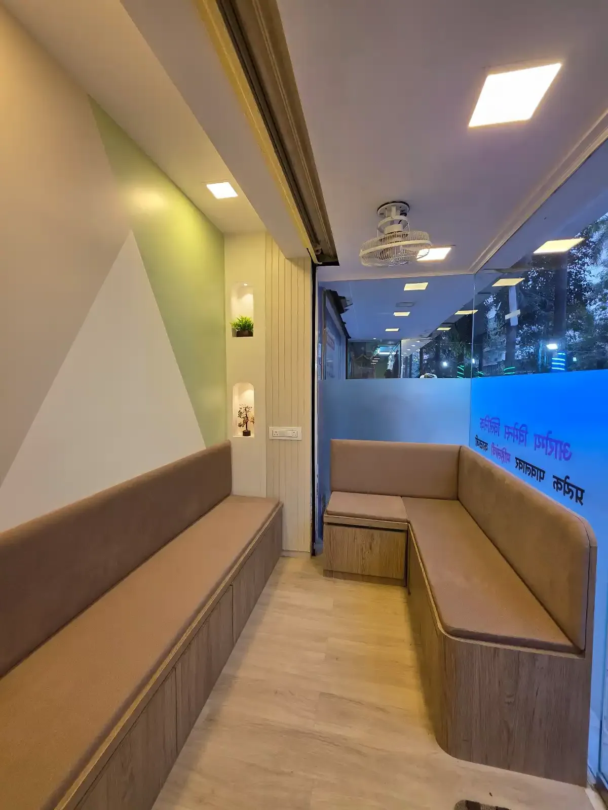 Additional waiting area at Aarogya Women’s Clinic with seating for patients and family