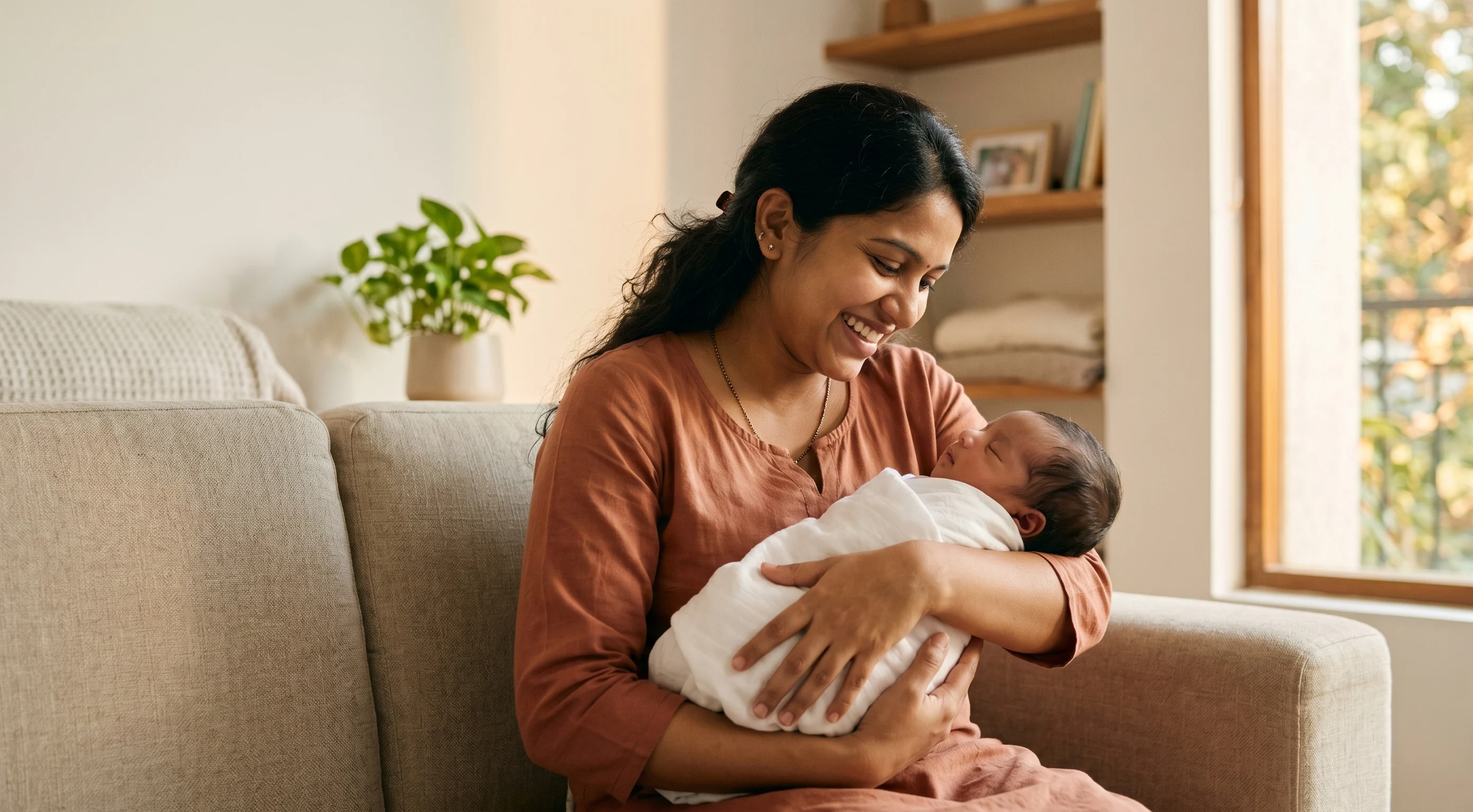 Happy mother and baby after successful high-risk pregnancy care