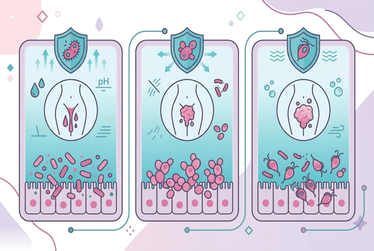 Comparison of BV, yeast infection, and trichomoniasis